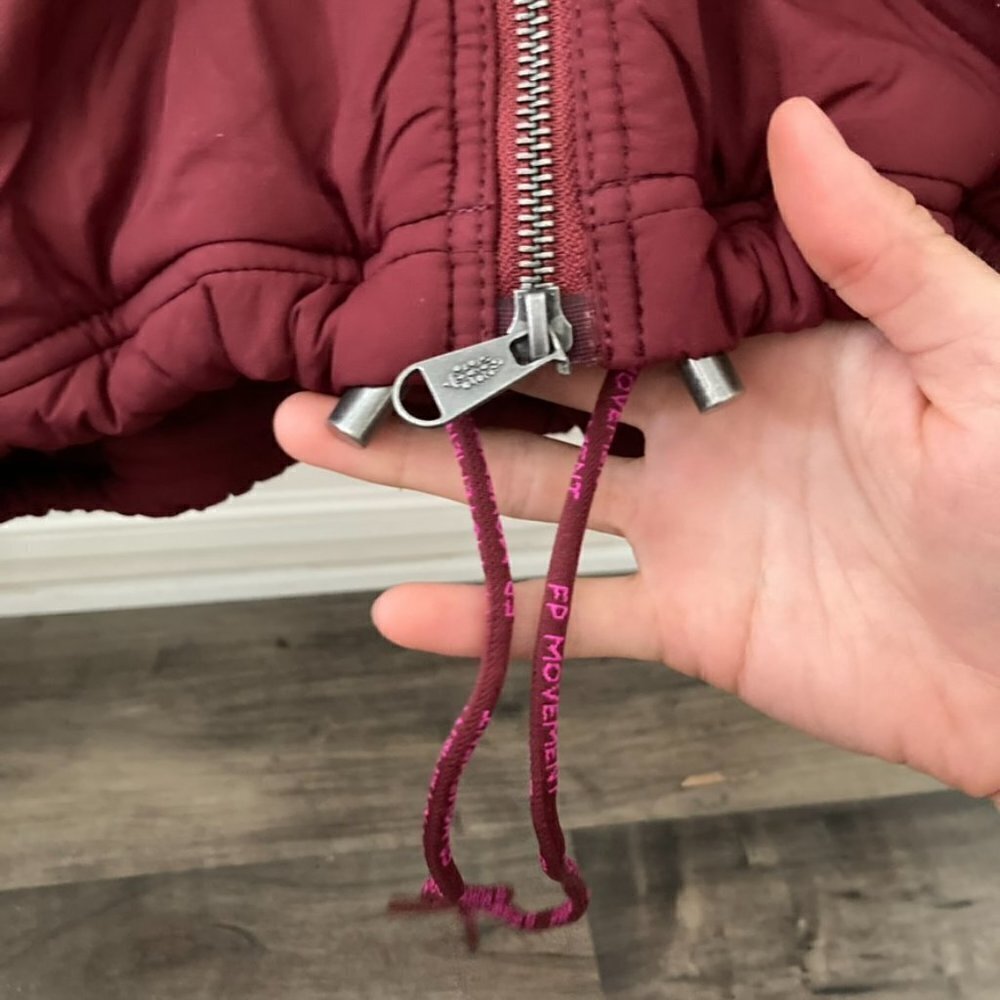 NWT Free People Movement Midnight Moon Solid Bomber Jacket Wine/Oxblood Sz S - Picture 4 of 9